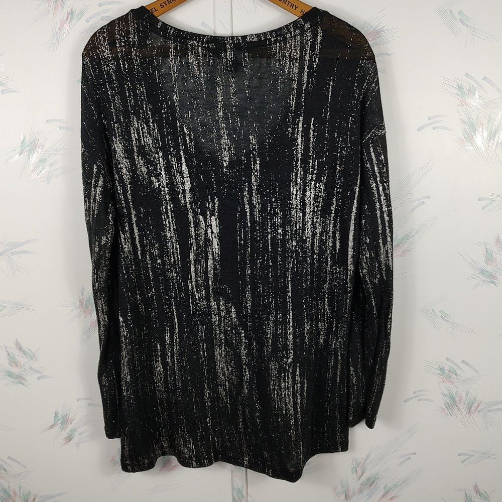 Rock & Republic Black Metallic Long Sleeve Top - Picture 6 of 8